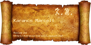 Karancs Marcell névjegykártya